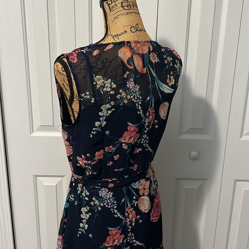 Roz & Ali Navy Floral Fit & Flare Dress - Picture 8 of 12